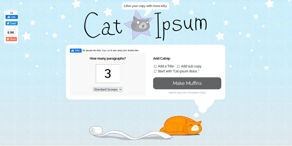 Dummy Text Generators and Tools 19 Cat ipsum