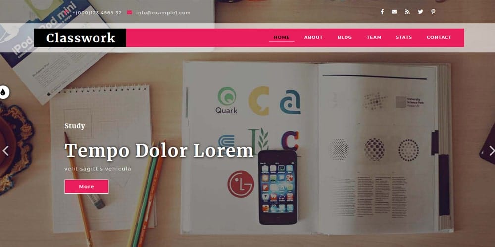 Free Education HTML Website Templates 67 ClassWork