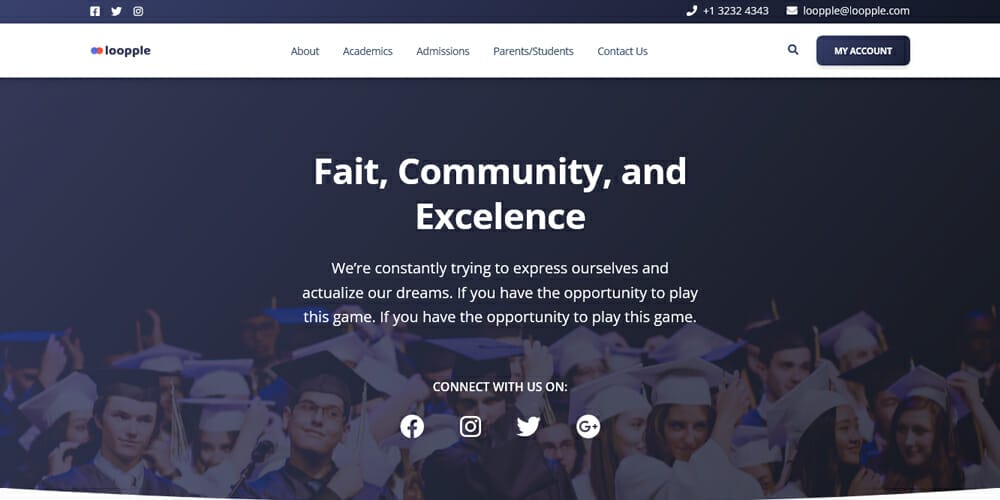 College Website Landing Page Template