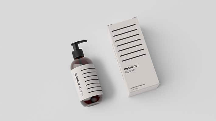 Cosmetic Bottle Packaging Showcase Mockup