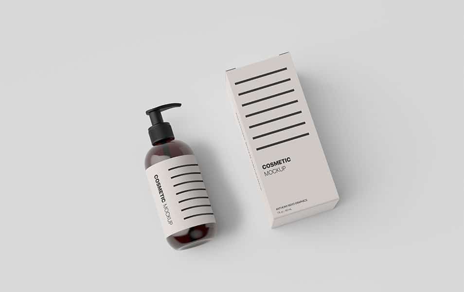 Cosmetic Bottle Packaging Showcase Mockup