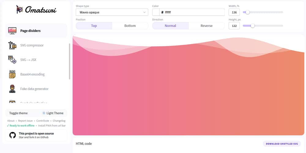 Best SVG Pattern and Shape Generators 43 Curved page dividers