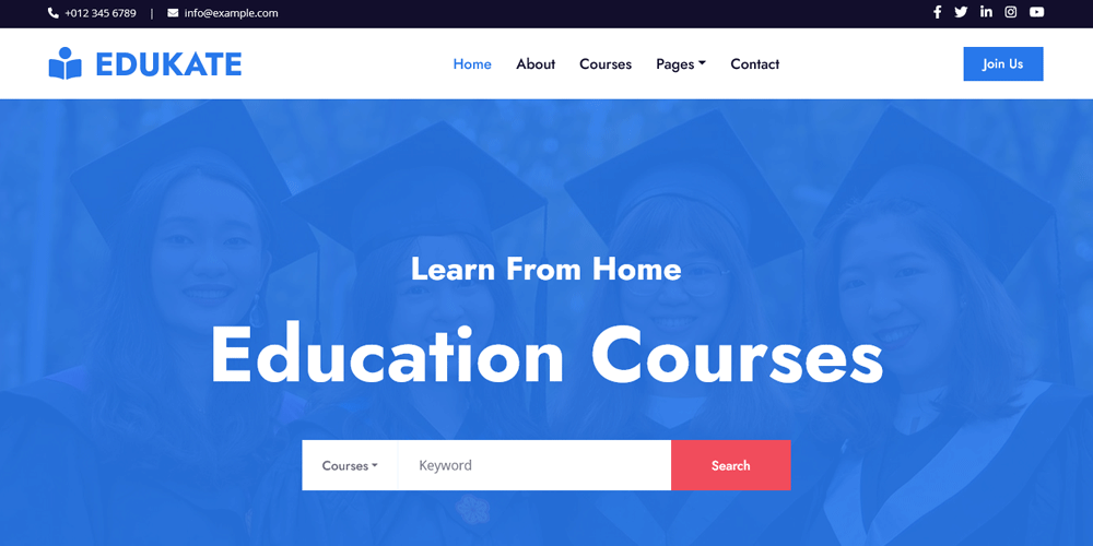 Free Education HTML Website Templates 119 Edukate