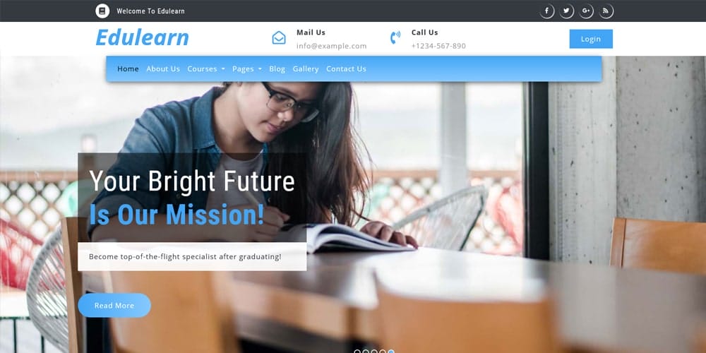 Free Education HTML Website Templates 39 Edulearn