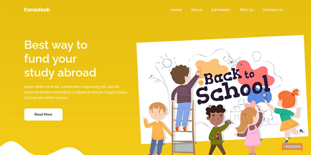 Free Education HTML Website Templates 20 Fanadesh