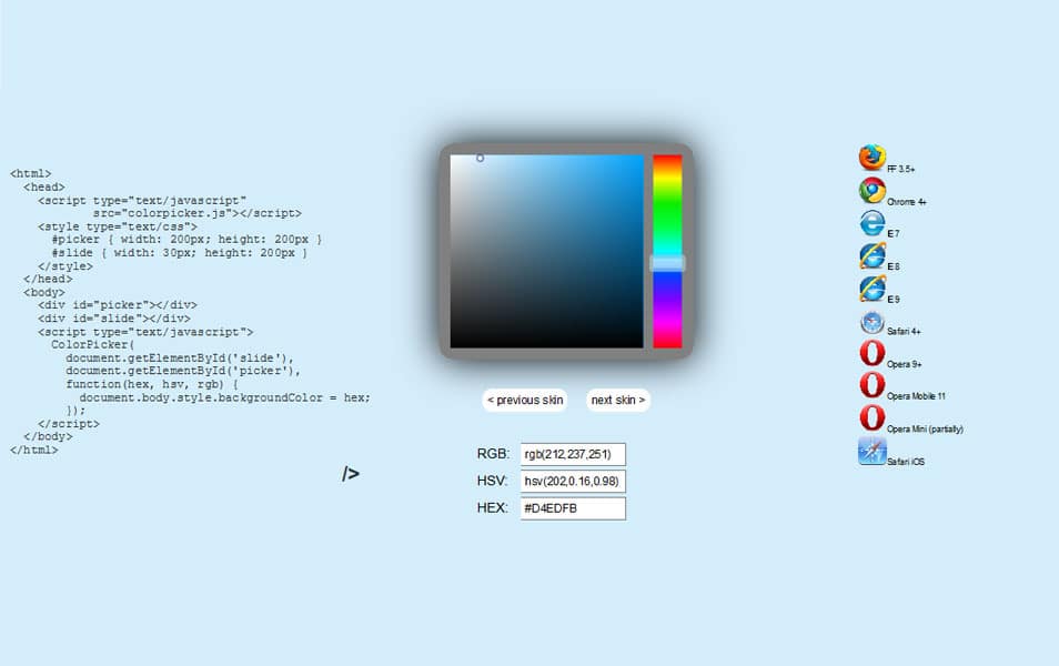 Flexi Color Picker - Javascript Color Picker