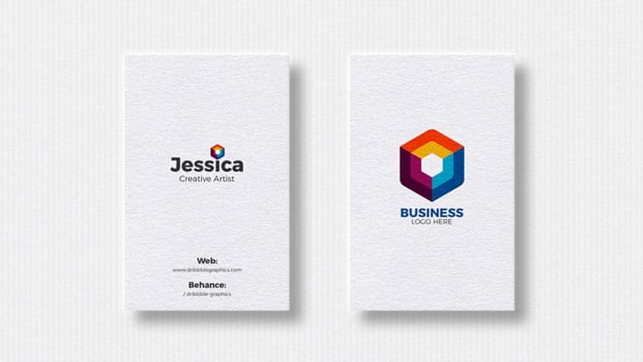 Free 2 Vertical Business Cards Mockup For Designers