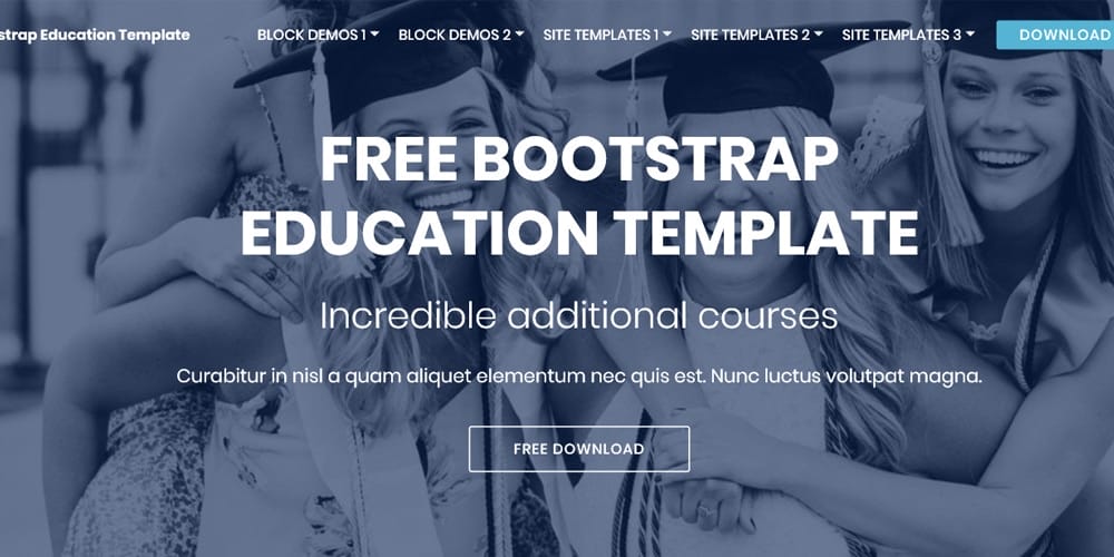 Free Bootstrap Education Template