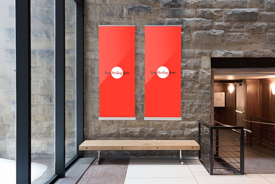 Free Indoor Banners MockUp For Branding & Advertisement