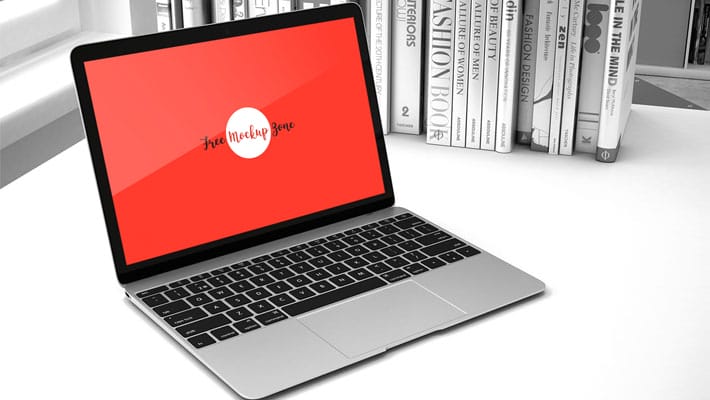 Free Laptop Mockup in Office Environment