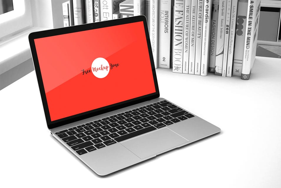 Free Laptop Mockup in Office Environment