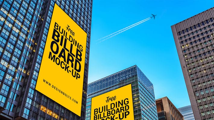 Free Outdoor Building Advertising Billboard Mock-up