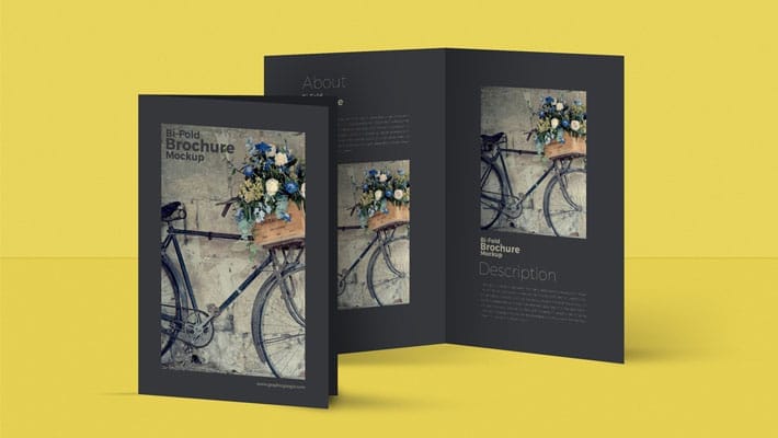 Free PSD Bi-Fold A4 Brochure MockUp