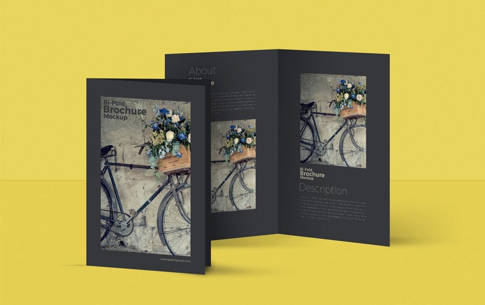 Free PSD Bi-Fold A4 Brochure MockUp