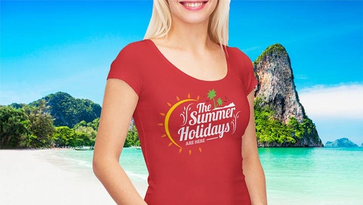 Free Smart Girl Wearing T-Shirt Mockup