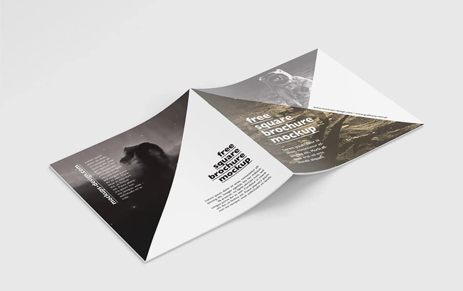 Free Square Brochure Mockup
