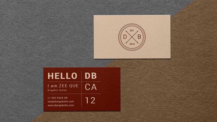 Free Textured Business Card Mockup PSD