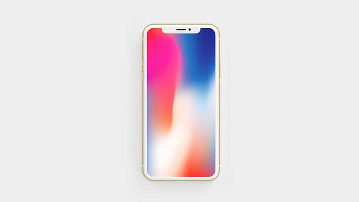 Gold Front View iPhone X Mockup
