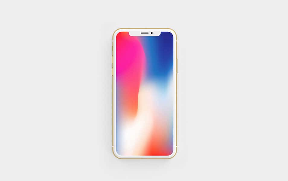 Gold Front View iPhone X Mockup
