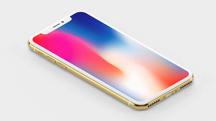 Gold Isometric iPhone X Mockup