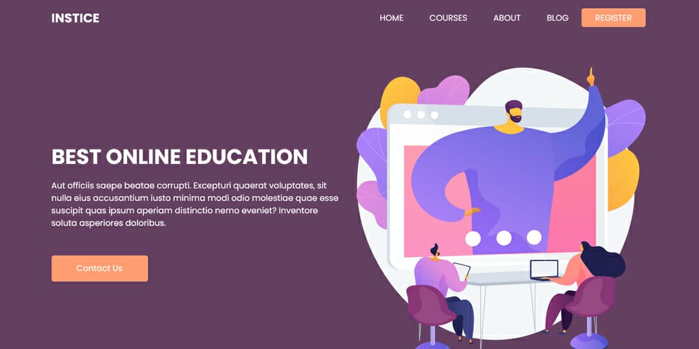 Free Education HTML Website Templates 121 Instice