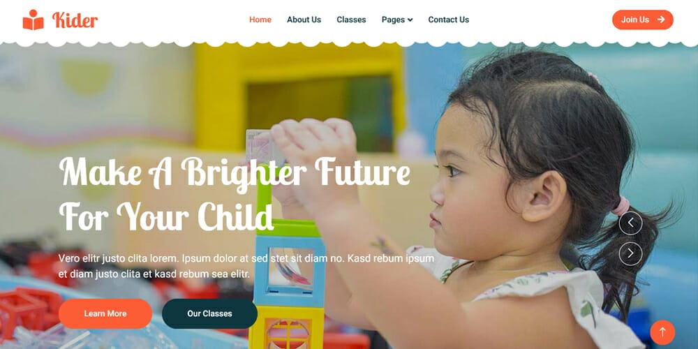 Free Education HTML Website Templates 38 Kider Preschool Web Template