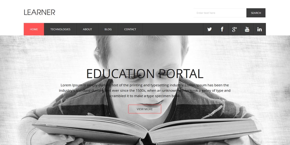 Free Education HTML Website Templates 23 Learner