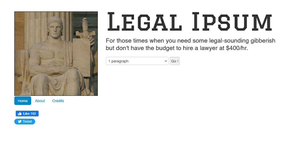 Dummy Text Generators and Tools 28 Legal Ipsum
