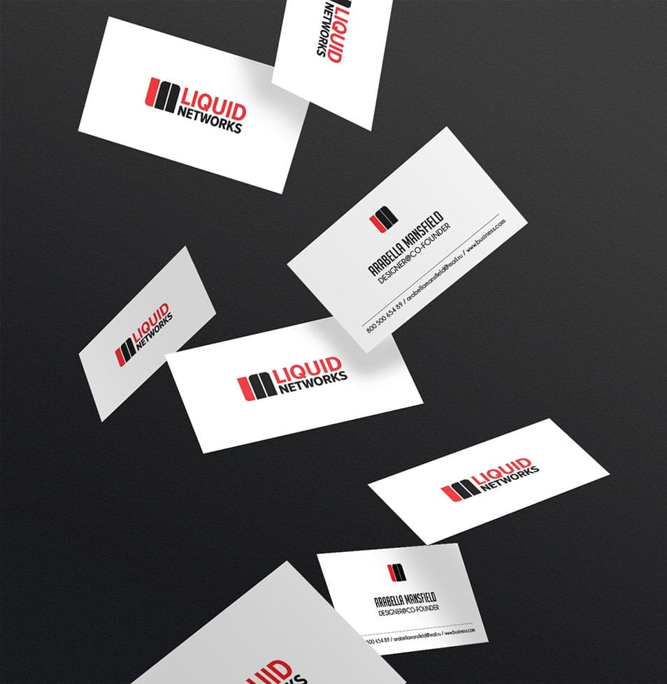 Mockup Flying Business Card PSD Template