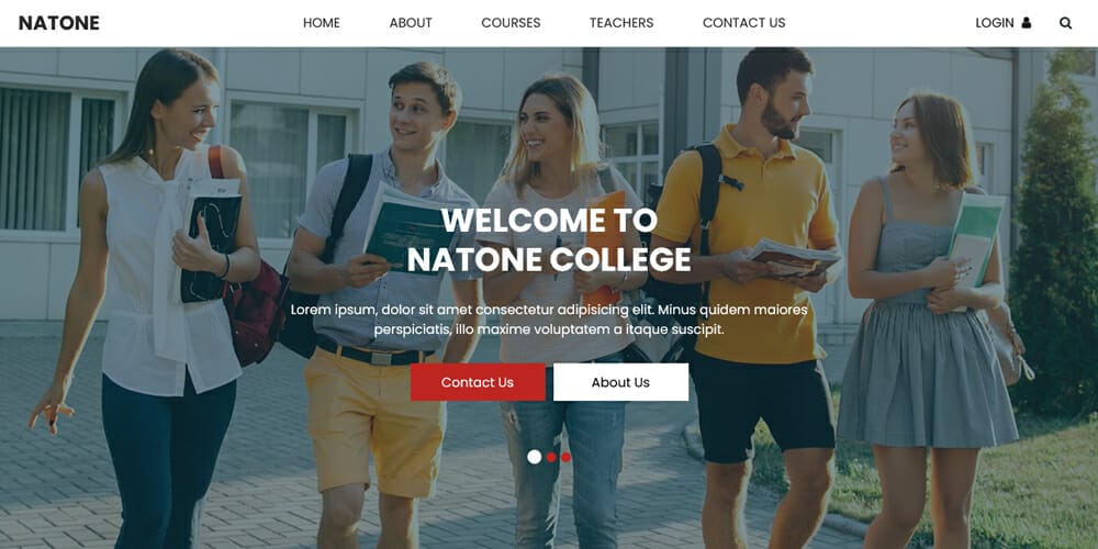 Free Education HTML Website Templates 82 Natone