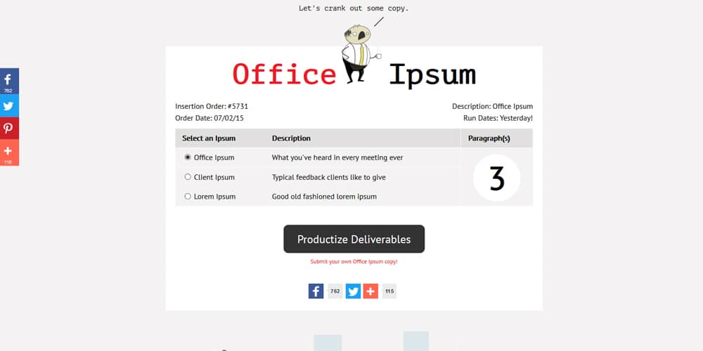 Dummy Text Generators and Tools 73 Office Ipsum