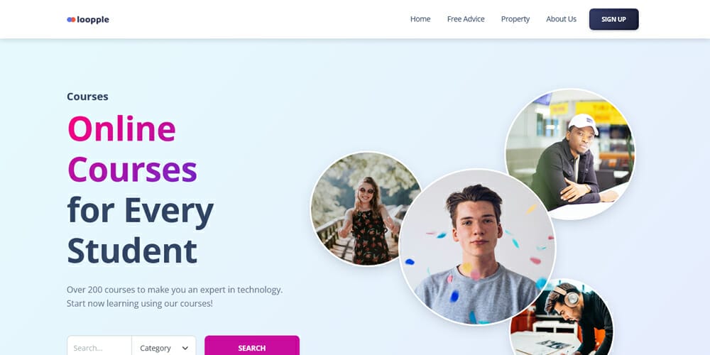 Free Education HTML Website Templates 45 Online Courses IT Landing Page HTML Template