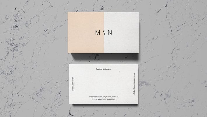 Overhead Business Card Mockup