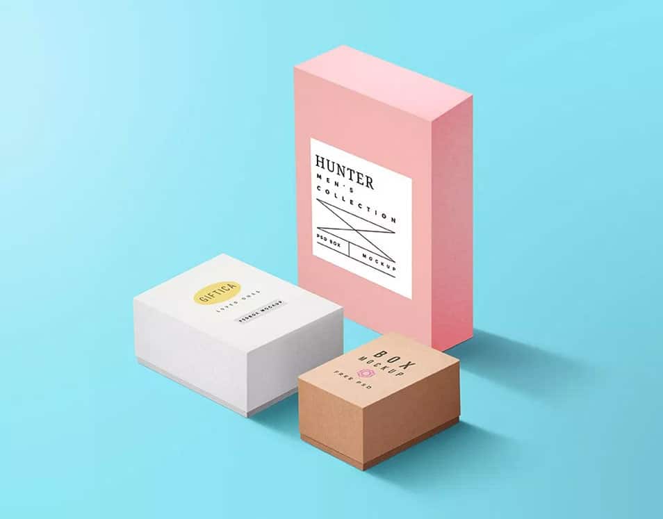Packaging Boxes Mockup PSD