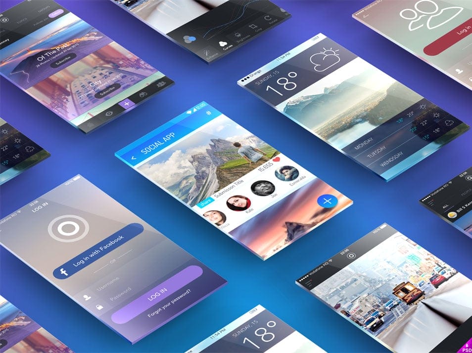 Perspective Screens App Presentation Mockup PSD