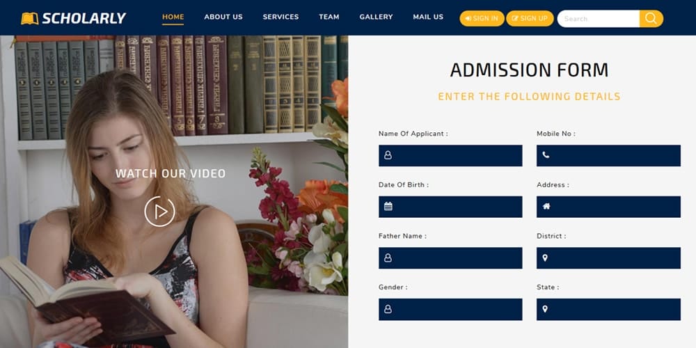 Free Education HTML Website Templates 106 Scholarly