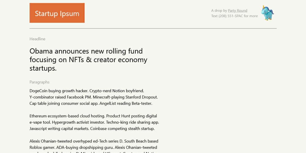 Dummy Text Generators and Tools 4 Startup Ipsum