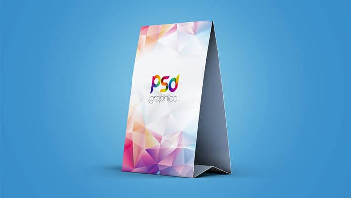 Table Tent Mockup Template Free PSD