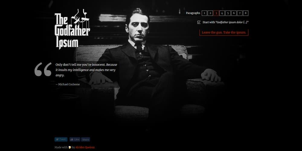 Dummy Text Generators and Tools 68 The Godfather Ipsum