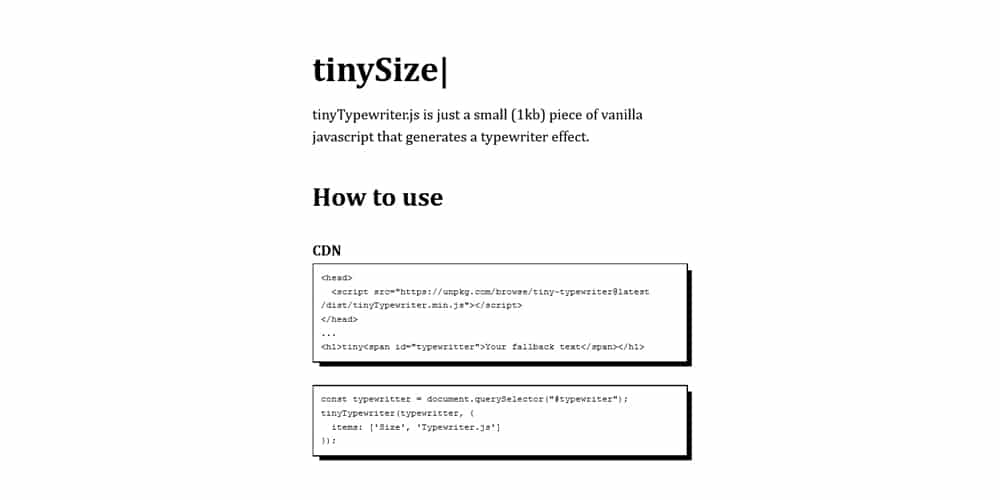 TinyTypewriter js
