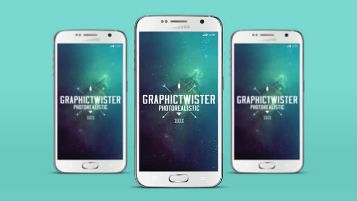 Triple View of Samsung S6 Mockup