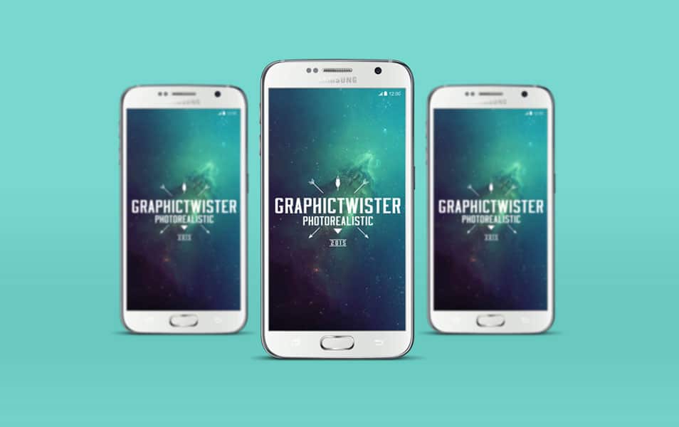 Triple View of Samsung S6 Mockup