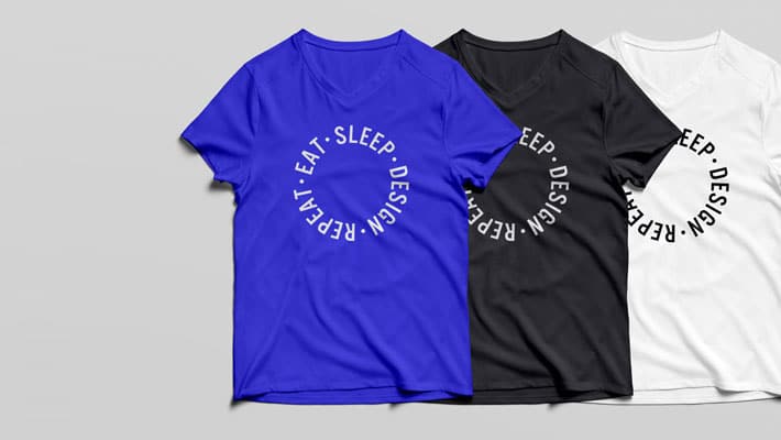 V-Neck T-Shirt MockUp PSD