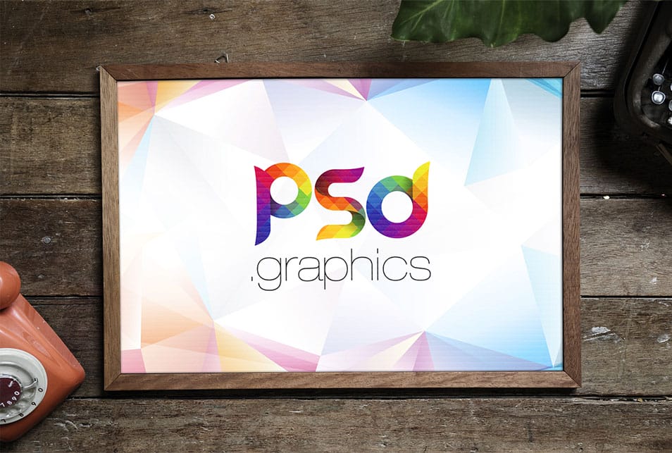 Wooden Photo Frame Mockup PSD