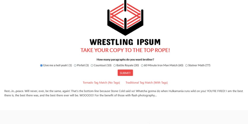 Wrestling Ipsum