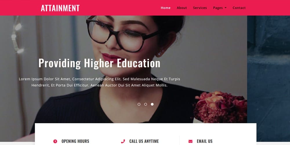 Free Education HTML Website Templates 83 attainment