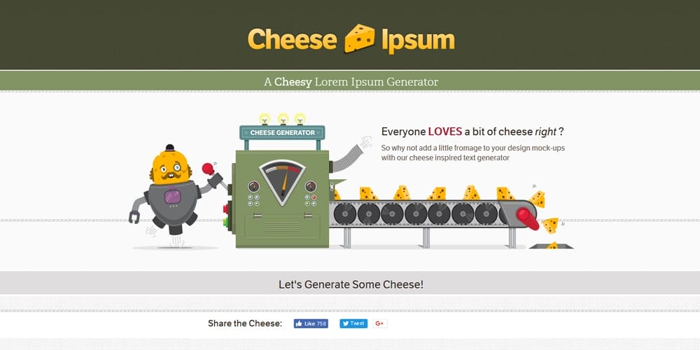 Dummy Text Generators and Tools 44 cheese ipsum