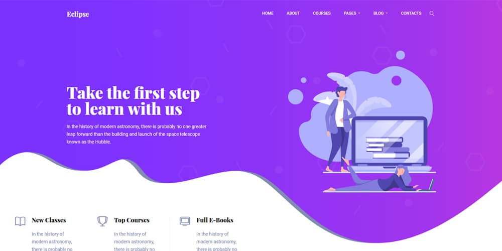 Free Education HTML Website Templates 3 eclipse