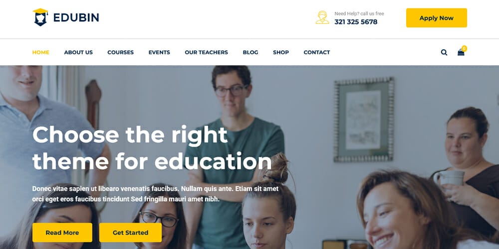 Free Education HTML Website Templates 4 Edubin