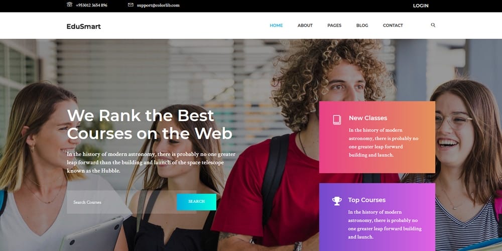Free Education HTML Website Templates 9 edusmart